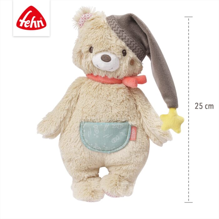 Fehn Kuscheltier Bär Bruno – Weicher Teddybär für Neugeborene als Einschlafhilfe - Stofftier zum Greifen,en – Bild 3