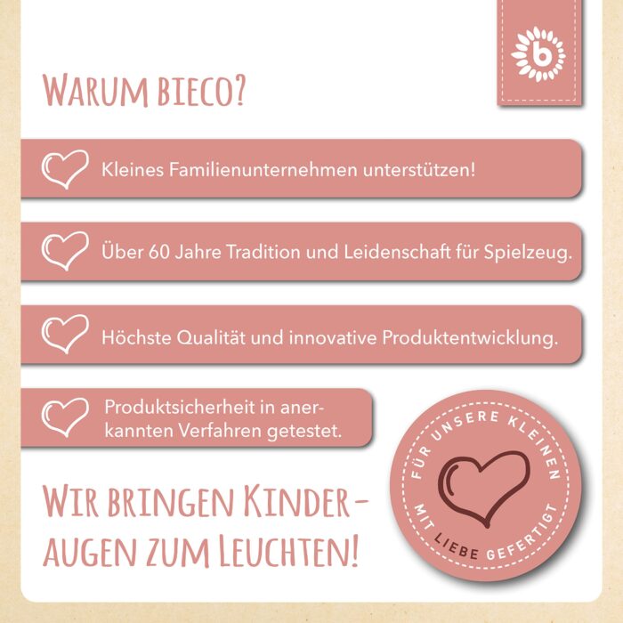 Bieco Kuscheltier Reh Ella mit Rassel | Baby Kuscheltier ab 0 Monate Stofftier Baby Plüschtier Reh r – Bild 2