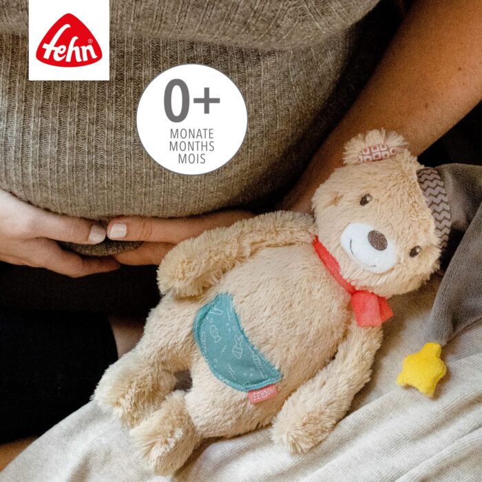Fehn Kuscheltier Bär Bruno – Weicher Teddybär für Neugeborene als Einschlafhilfe - Stofftier zum Greifen,en – Bild 5